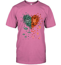 Load image into Gallery viewer, New York Jets and New York Mets tiny hearts shaped fan shirt