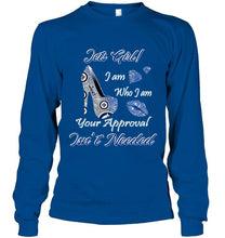 Load image into Gallery viewer, Winnipeg Jets girl i am who i am your approval isn't needed high heel lips diamond glitter pattern t shirt