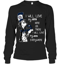 Load image into Gallery viewer, I will love my Winnipeg Jets here or there love everywhere the cat fan simpson shirt