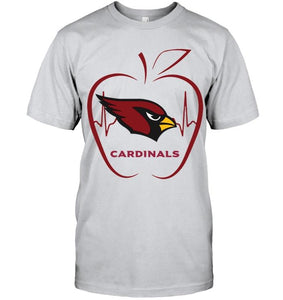 Arizona Cardinals heartbeat teacher apple shirt