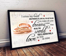 Load image into Gallery viewer, George Strait I cross my heart lyric wedding rings poster canvas