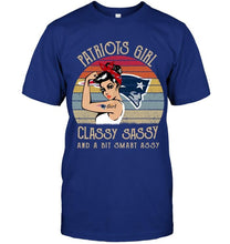 Load image into Gallery viewer, New England Patriots girl classy sasy and a bit smart asy retro shirt