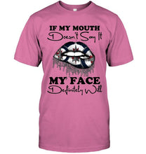 Load image into Gallery viewer, If my mouth doesn't say it my face definitely will Winnipeg Jets lips shirt