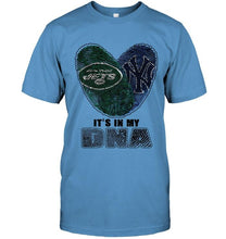 Load image into Gallery viewer, New York Jets and New York Yankees it's my dna love fingerprints shirt