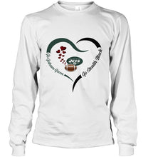 Load image into Gallery viewer, Go Gotham green Go Stealth black New York Jets fan heart shirt