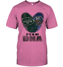Load image into Gallery viewer, New York Jets and New York Islanders it's my dna love fingerprints shirt