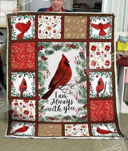 Load image into Gallery viewer, i am always with you christmas cardinal quilt blanket quilt blanket