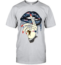 Load image into Gallery viewer, Shut the f ck up sexy New England Patriots glittering lips shirt