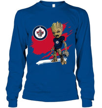 Load image into Gallery viewer, Winnipeg Jets angry baby groot ripped simpson shirt