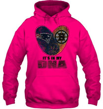 Load image into Gallery viewer, New England Patriots and Boston Bruins it's my dna love fingerprints shirt