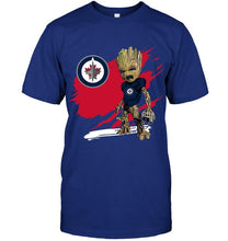 Load image into Gallery viewer, Winnipeg Jets angry baby groot ripped simpson shirt
