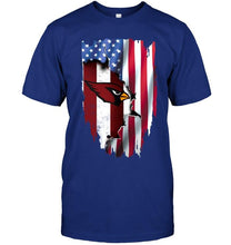 Load image into Gallery viewer, Arizona Cardinals flag ripped american flag shirt