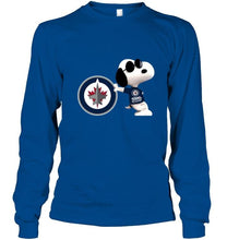 Load image into Gallery viewer, Winnipeg Jets snoopy sun glasses proud fan shirt