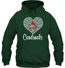 Load image into Gallery viewer, St Louis Cardinals heart floral pattern shirt