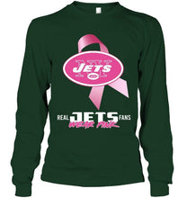 Load image into Gallery viewer, New York Jets real fans wear pink br east cancer support shirt