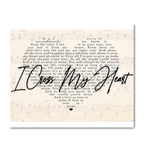 Load image into Gallery viewer, George Strait I cross my heart lyric heart typography canvas