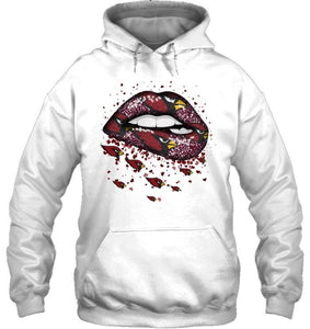 Arizona Cardinals heart glitter pattern lips shirt