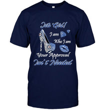 Load image into Gallery viewer, Winnipeg Jets girl i am who i am your approval isn't needed high heel lips diamond glitter pattern t shirt
