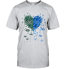 Load image into Gallery viewer, New York Jets and Buffalo Bulls tiny hearts shaped fan shirt