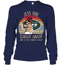 Load image into Gallery viewer, New York Jets girl classy sasy and a bit smart asy retro shirt