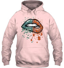 Load image into Gallery viewer, New York Jets and Syracuse Orange glitter pattern sexy lips t shirt