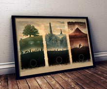 Load image into Gallery viewer, lord of the rings all journeys throught out 3 movies adventures poster canvas