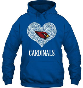 Arizona Cardinals heart floral pattern shirt