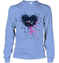 Load image into Gallery viewer, New England Patriots tiny heart love shaped br east cancer shirt