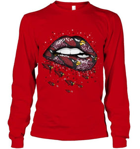 Arizona Cardinals heart glitter pattern lips shirt