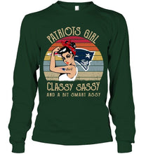 Load image into Gallery viewer, New England Patriots girl classy sasy and a bit smart asy retro shirt