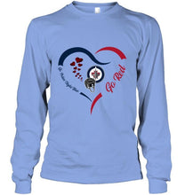 Load image into Gallery viewer, Go Polar night blue Go red Winnipeg Jets  fan heart shirt