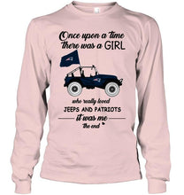 Load image into Gallery viewer, Once upon a time a girl really loved jeeps and New England Patriots it was me shirt
