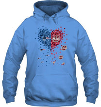 Load image into Gallery viewer, New England Patriots and UMass Minutemens tiny hearts shaped fan shirt