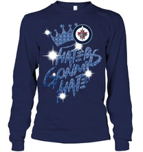 Load image into Gallery viewer, Winnipeg Jets crown haters gonna hate glitter pattern t shirt