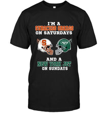 Load image into Gallery viewer, I'm Syracuse Orange on saturdays and New York Jet on sundays shirt