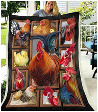 Load image into Gallery viewer, chicken lover rooster hen chick blanket