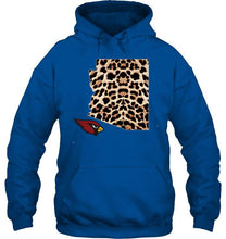 Load image into Gallery viewer, Arizona Cardinals panther pattern state map hoodie