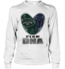 Load image into Gallery viewer, New York Jets and New York Yankees it's my dna love fingerprints shirt
