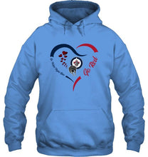 Load image into Gallery viewer, Go Polar night blue Go red Winnipeg Jets  fan heart shirt