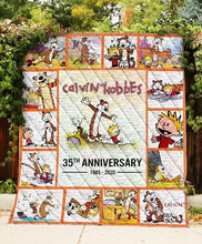 Load image into Gallery viewer, Calvin and hobbes 35th anniversary quilt blanket