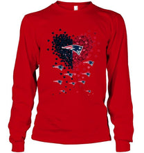 Load image into Gallery viewer, New England Patriots dual colors tiny heart shaped shirt