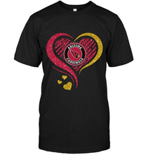 Load image into Gallery viewer, Arizona Cardinals heart glittering shirt