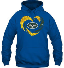 Load image into Gallery viewer, New York Jets heart love golden glitter pattern hurricane shirt