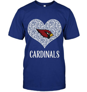 Arizona Cardinals heart floral pattern shirt