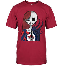 Load image into Gallery viewer, Winnipeg Jets Jack Skellington Sally halloween fan shirt