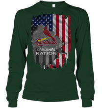Load image into Gallery viewer, St Louis Cardinals nation american flag ripped shirt