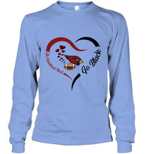 Load image into Gallery viewer, Go Cardinal red Go black Arizona Cardinals fan heart shirt