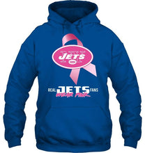 Load image into Gallery viewer, New York Jets real fans wear pink br east cancer support shirt