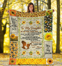 Load image into Gallery viewer, my daughter wherever your journey in life may take you i pray you always be safe enjoy the ride and never forget your way back home sunflower quilt blanket