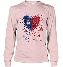 Load image into Gallery viewer, Arizona Wildcats Patriots and Arizona Diamondbacks tiny hearts shaped fan shirt